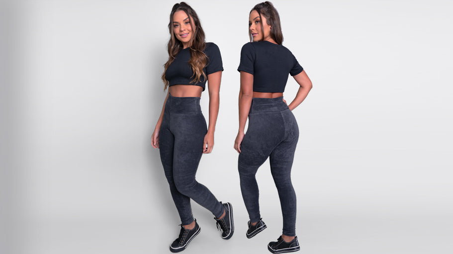 Descubra a nova tendência - Calça legging de cotelê!