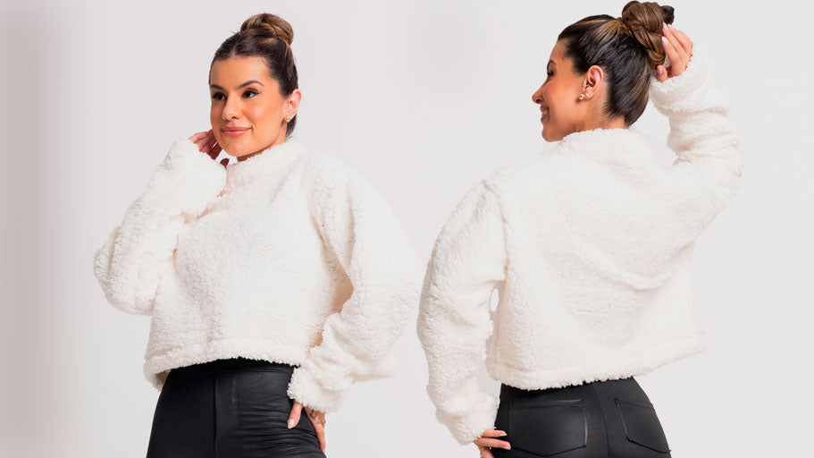 Descubra o Novo Must-Have para o Inverno: O Casaco Cropped Flanelado Teddy!