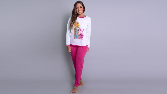 Pijama Longo Manga Comprida Fechado