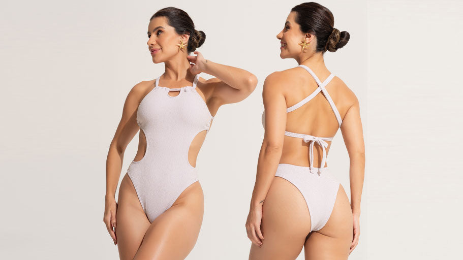 ✨ Maiô Engana Mamãe Lurex – O Brilho Sofisticado Que Transforma Seu Verão