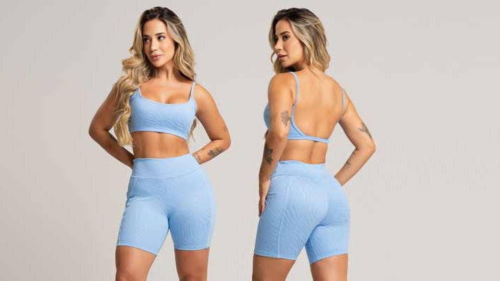 Short Bolsos Cintura Alta Feminina Jacquard – Conforto, Estilo e Alta Performance