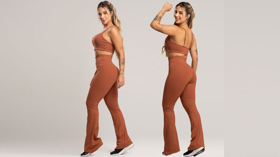 Calça Flare Pantalona Cintura Alta Poliamida: estilo, conforto e desempenho em uma só peça
