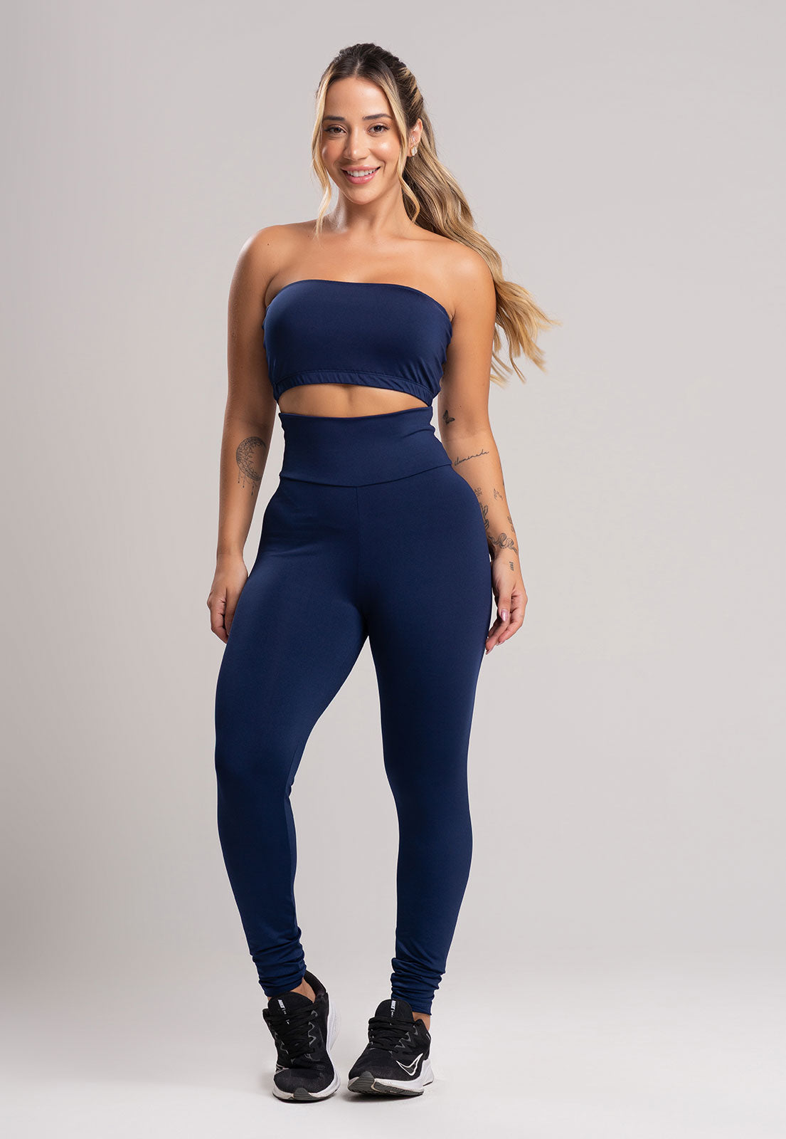 Calça Legging Cintura Alta Azul Marinho - MVB MODAS