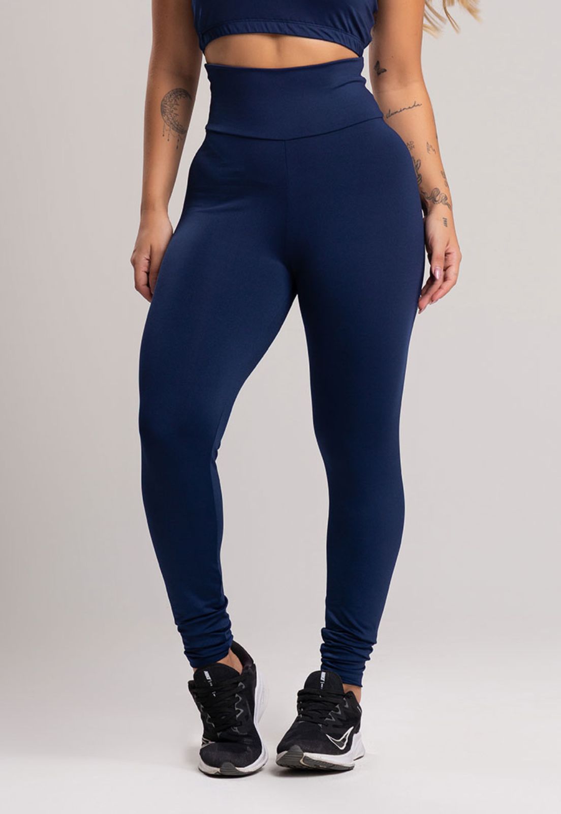 Calça Legging Cintura Alta Azul Marinho - MVB MODAS