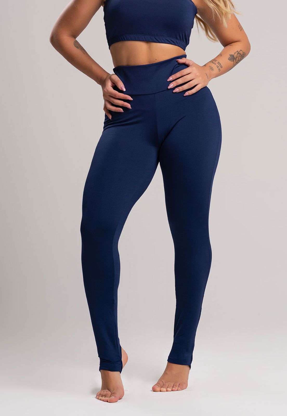 Calça Legging Pezinho Cintura Alta Azul - MVB MODAS