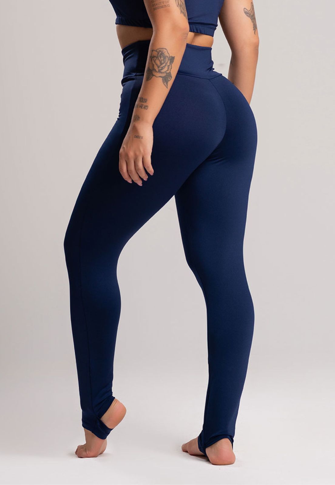 Calça Legging Pezinho Cintura Alta Azul - MVB MODAS