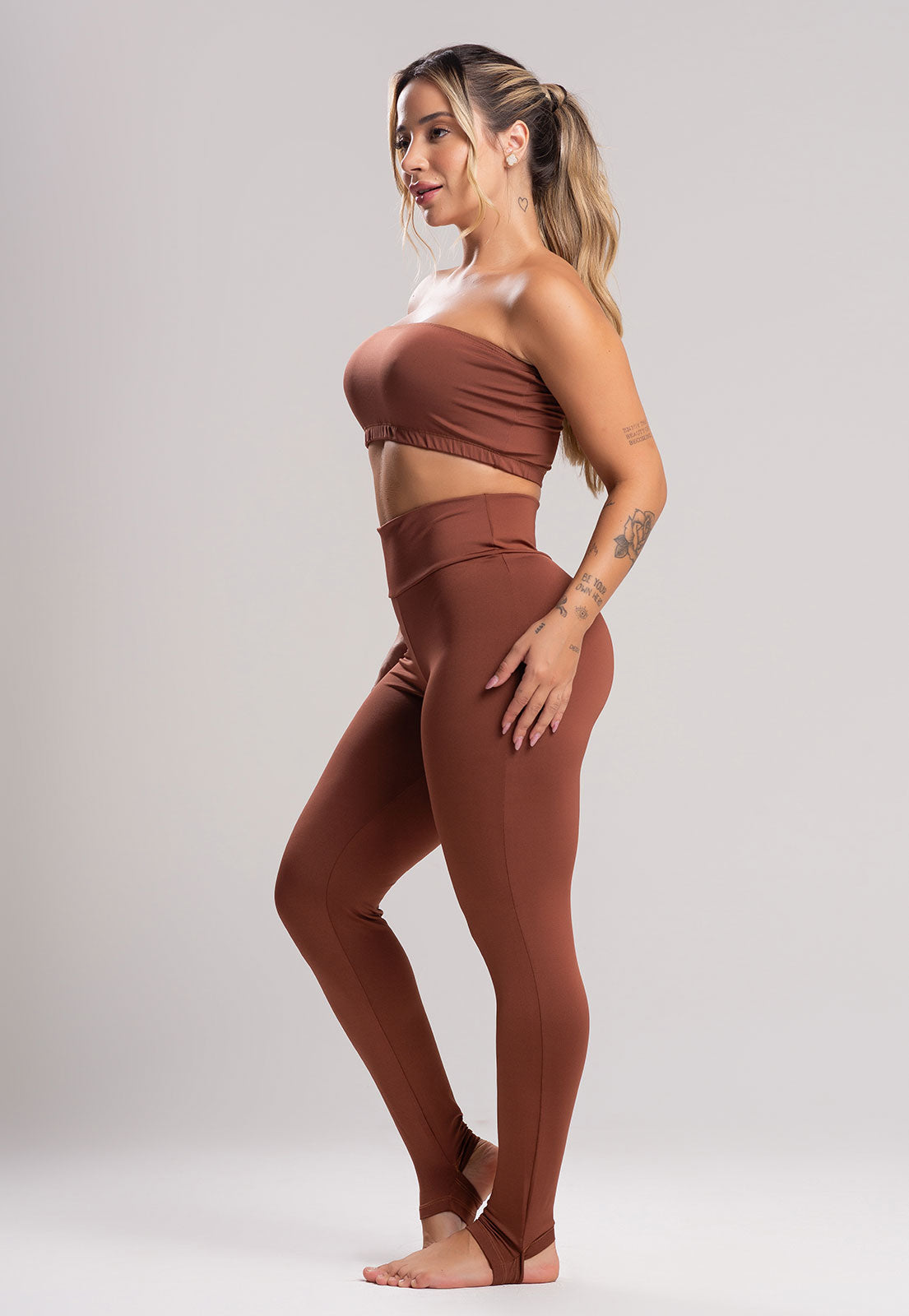 Calça Legging Pezinho Cintura Alta Azul - MVB MODAS