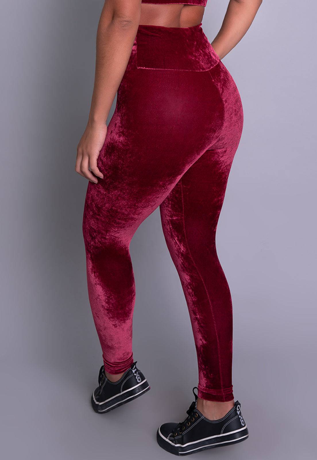 Calça Veludo Molhado Vinho - MVB MODAS