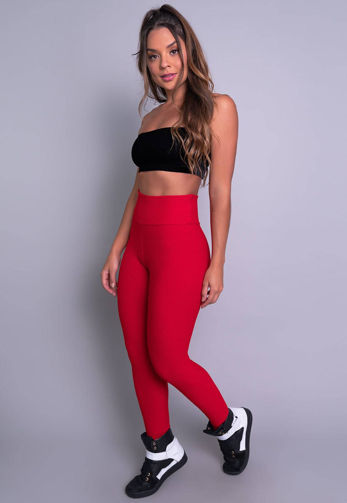 Calça Legging Bolha Cintura Alta Vermelho - MVB MODAS