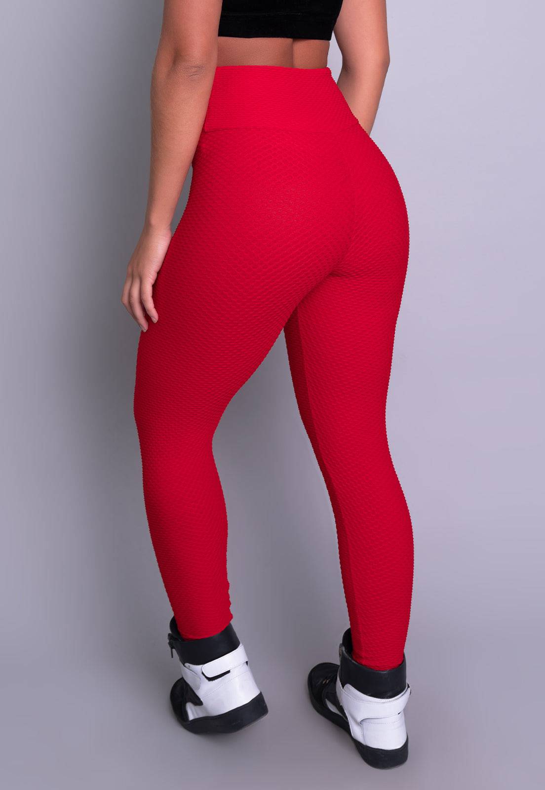 Calça Legging Bolha Cintura Alta Vermelho - MVB MODAS