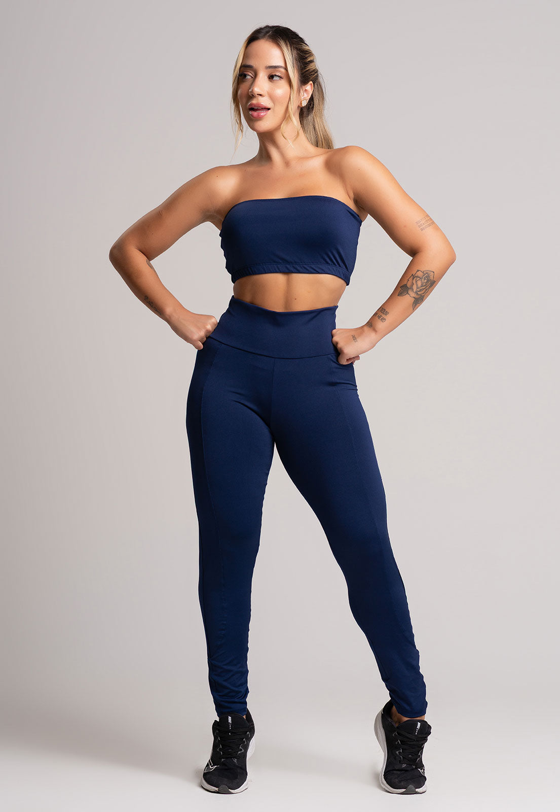 Calça Legging Montaria Cintura Alta Azul Marinho - MVB MODAS