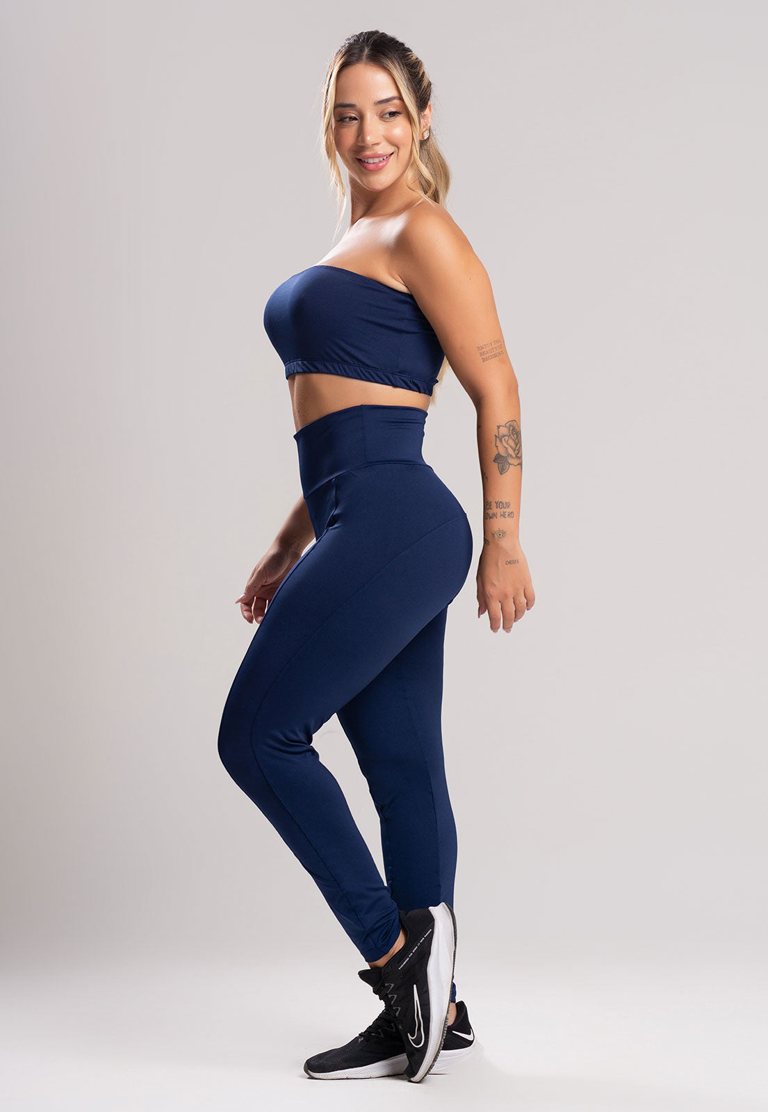 Calça Legging Montaria Cintura Alta Azul Marinho - MVB MODAS