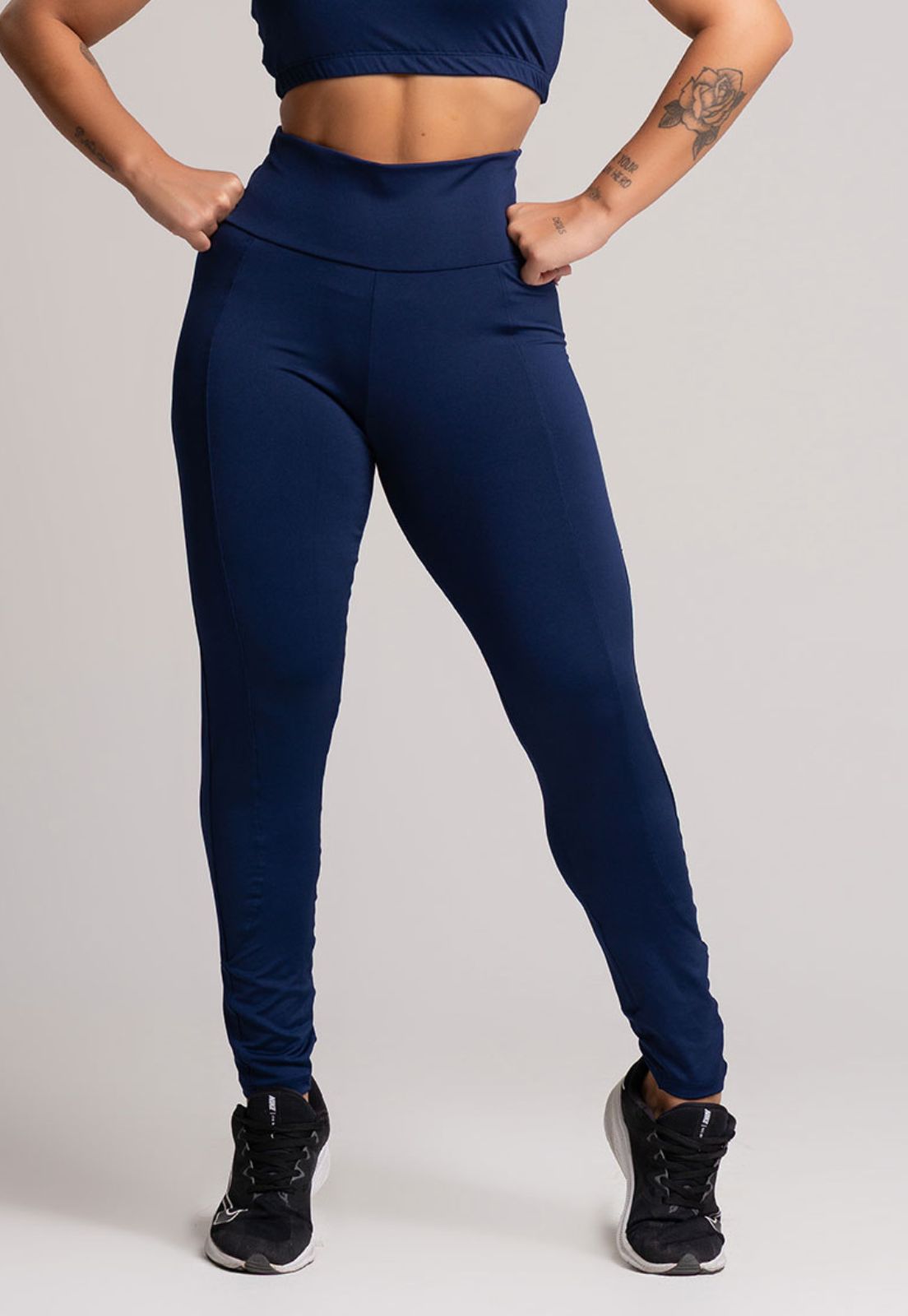 Calça Legging Montaria Cintura Alta Azul Marinho - MVB MODAS