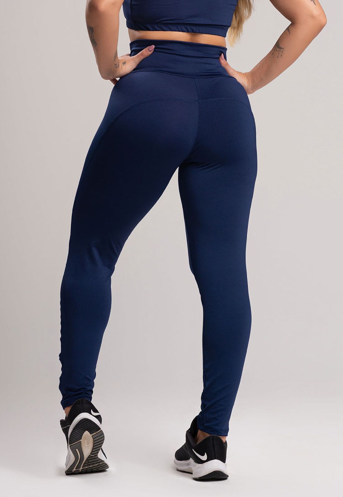 Calça Legging Montaria Cintura Alta Azul Marinho - MVB MODAS