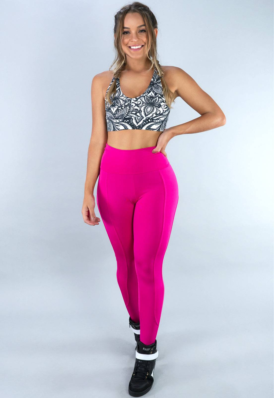 Calça Legging Montaria Cintura Alta Rosa - MVB MODAS
