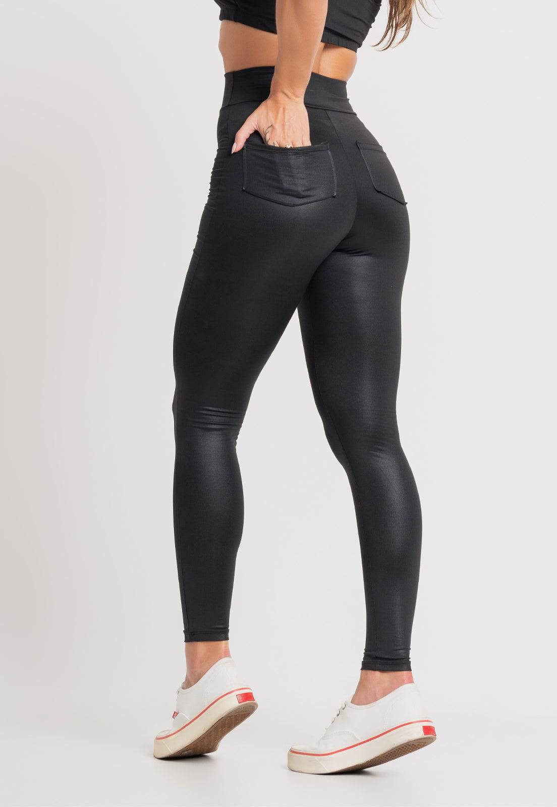 Calça Cirrê Disco Hot Pants Preto - MVB MODAS