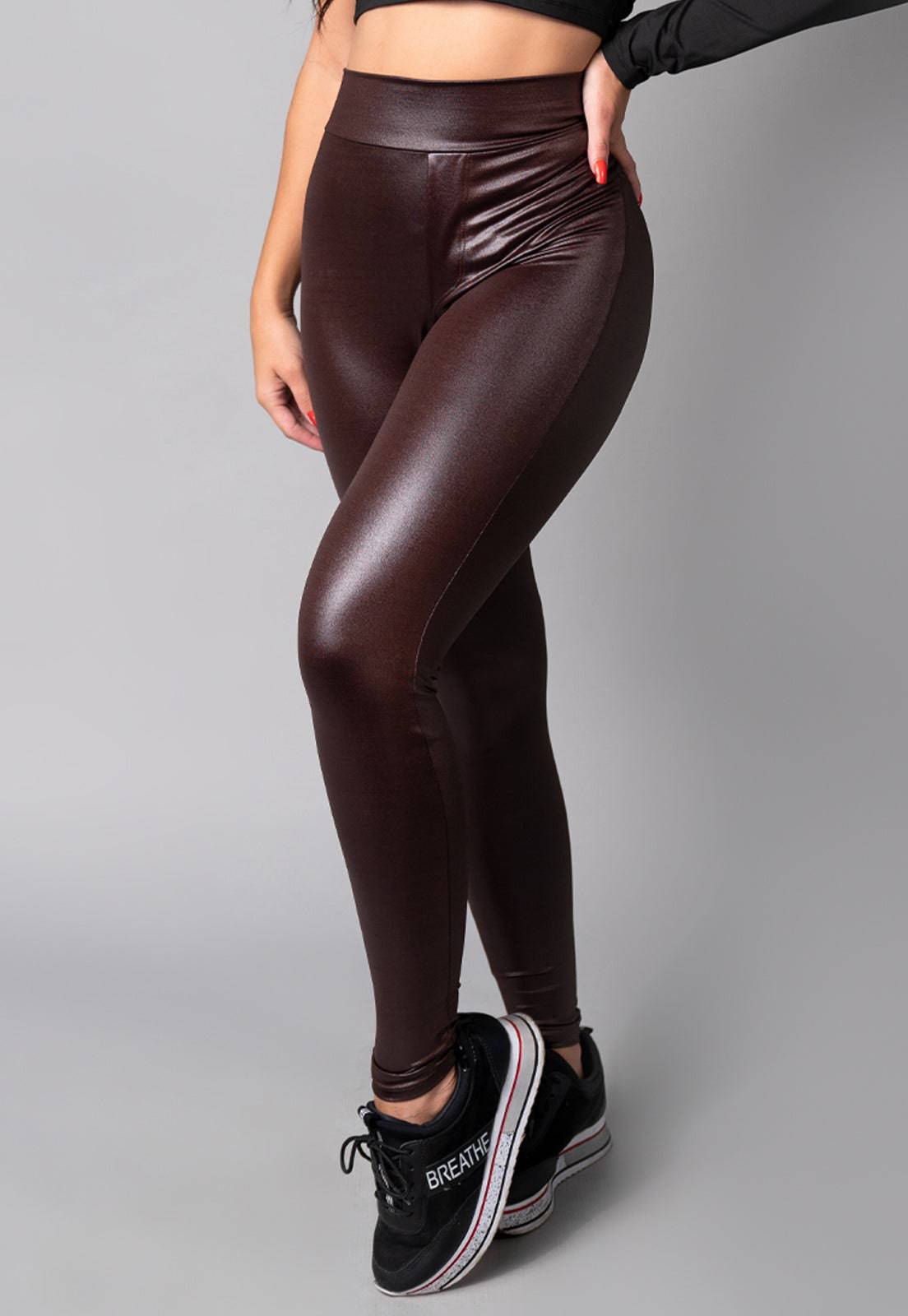 Calça Legging Cirrê Marrom - MVB MODAS