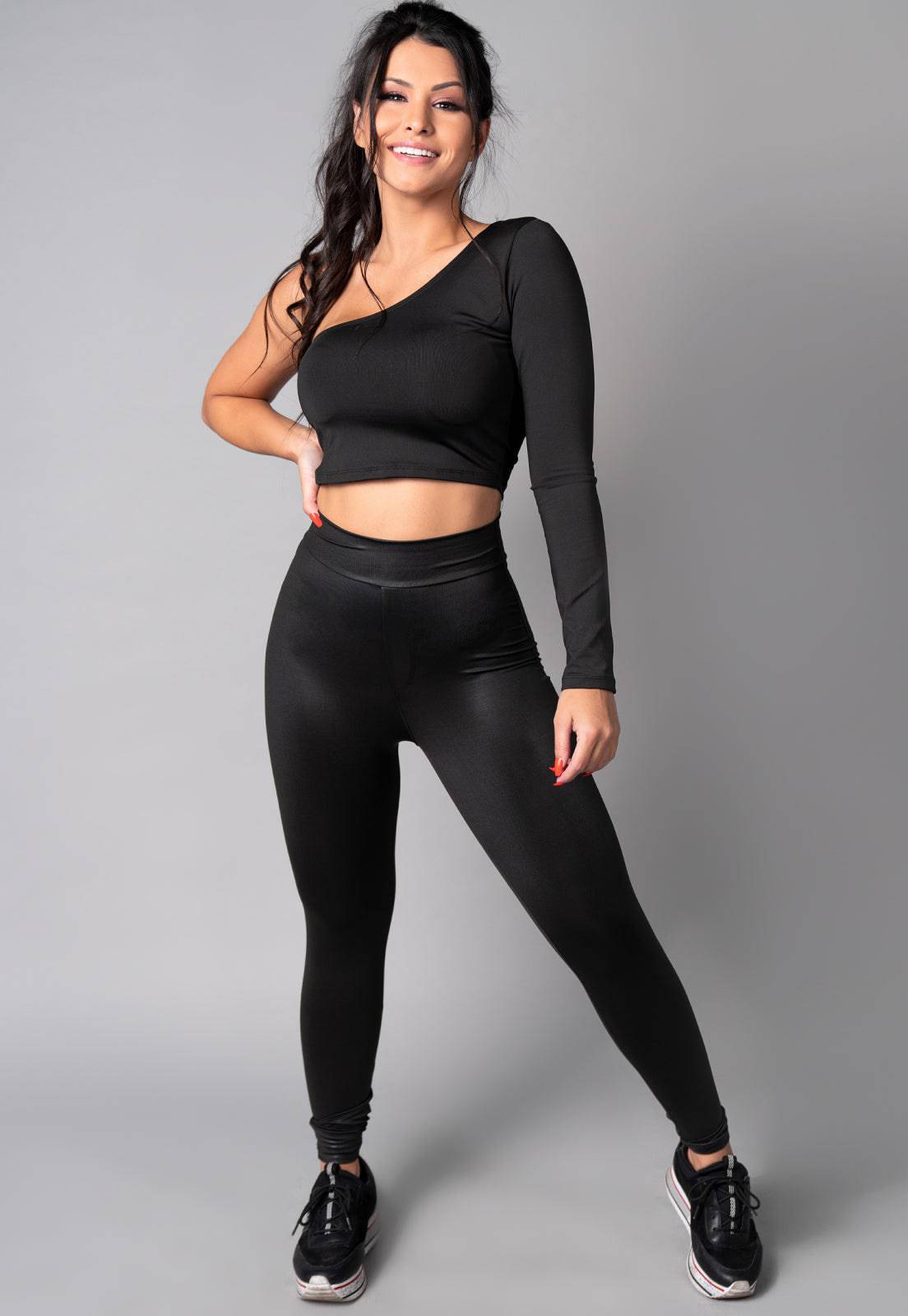 Calça Legging Cirrê Marrom - MVB MODAS
