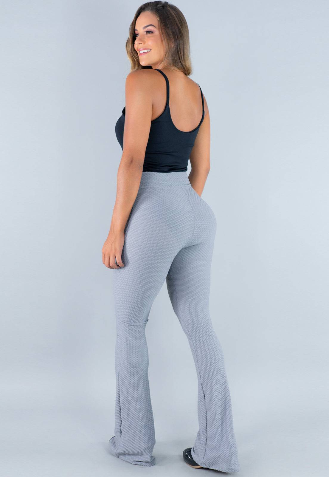 Calça Flare Pantalona Bolha Cinza - MVB MODAS