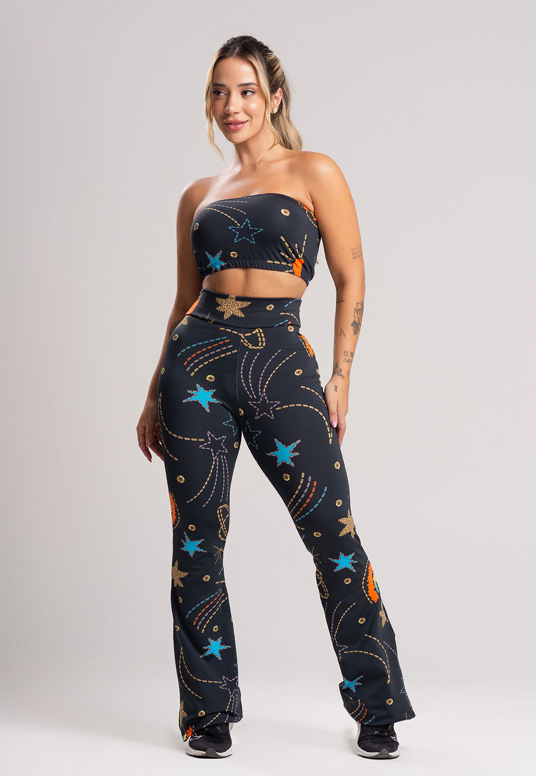 Conjunto Calça Flare e Top Tomara que Caia Safari - MVB MODAS