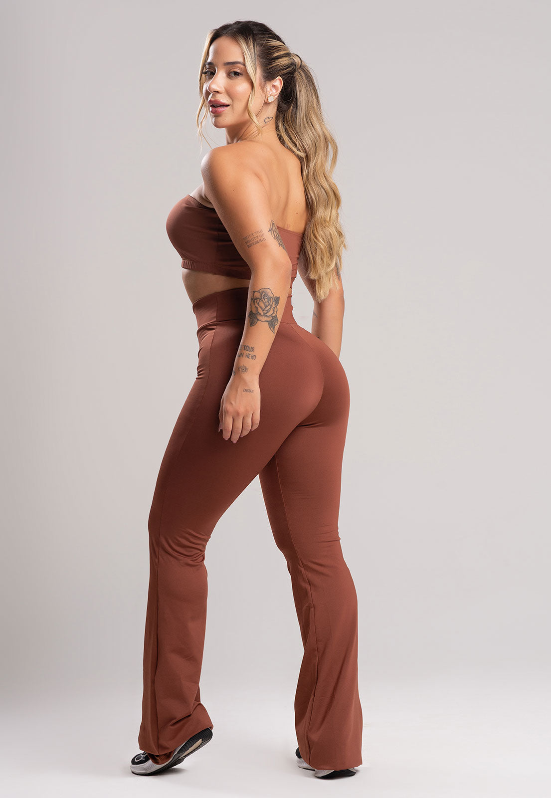 Calça Flare Pantalona Cintura Alta Cosmic - MVB MODAS