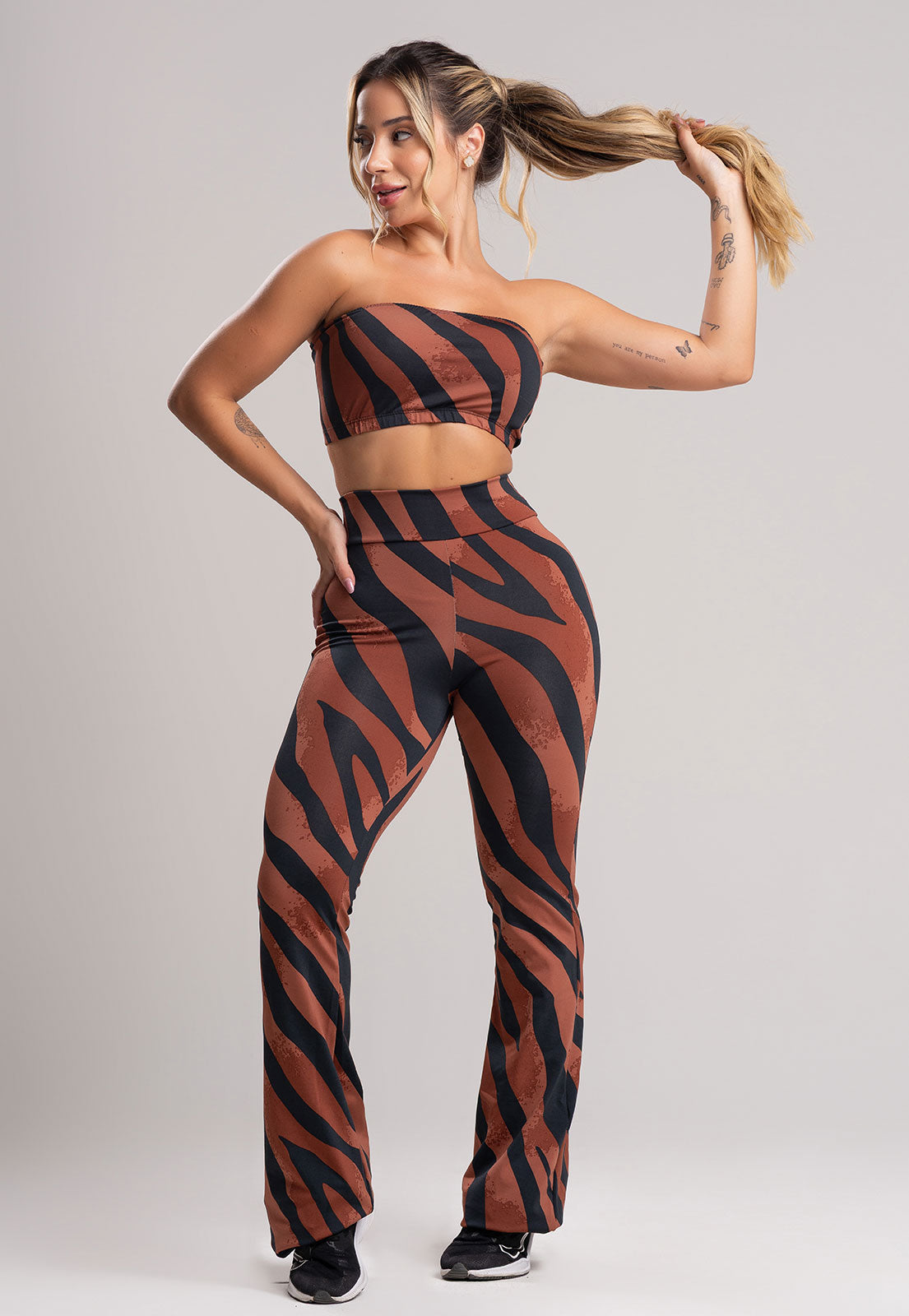 Conjunto Calça Flare e Top Tomara que Caia Safari - MVB MODAS