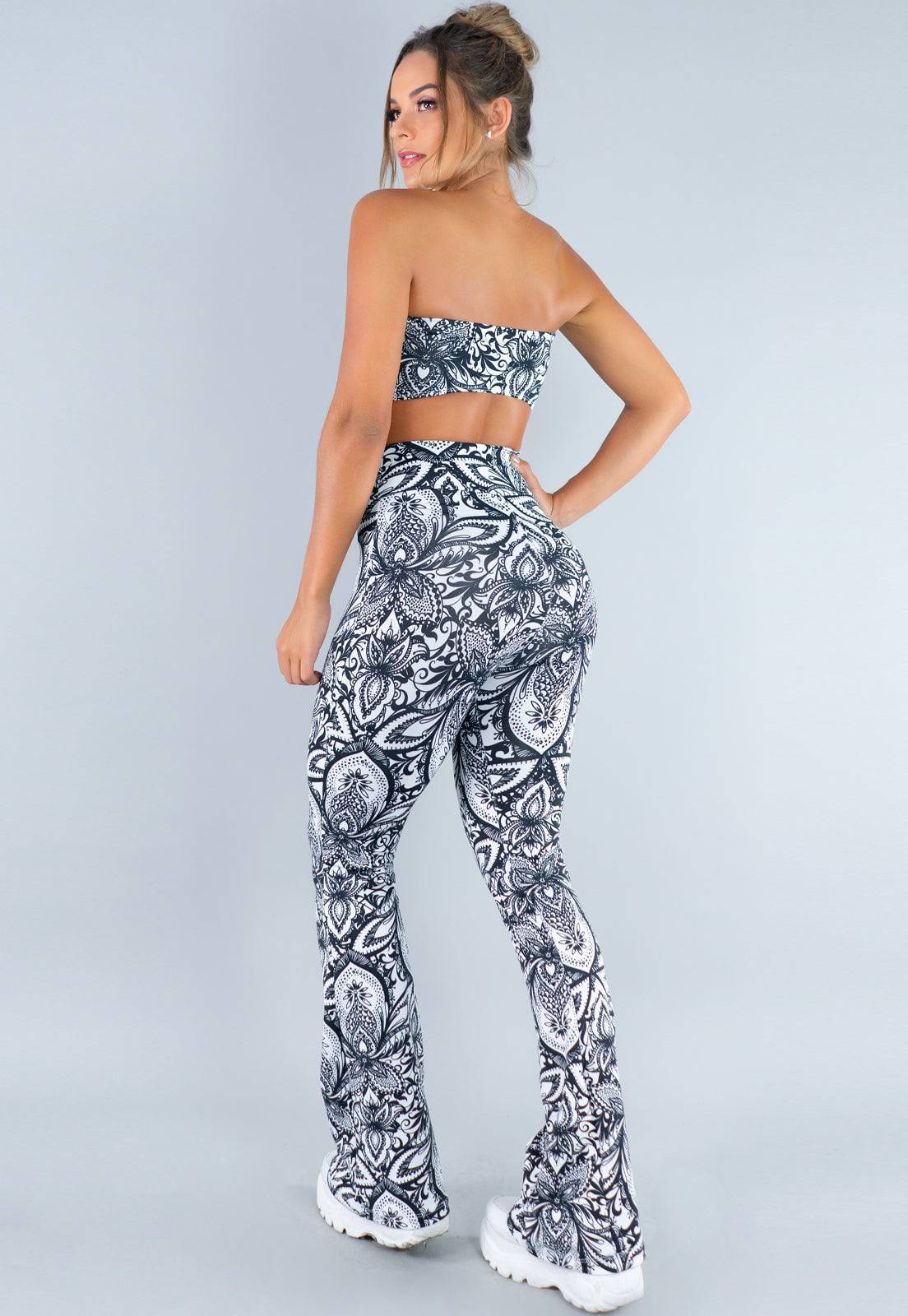 Calça Flare Pantalona Cintura Alta Mandala - MVB MODAS