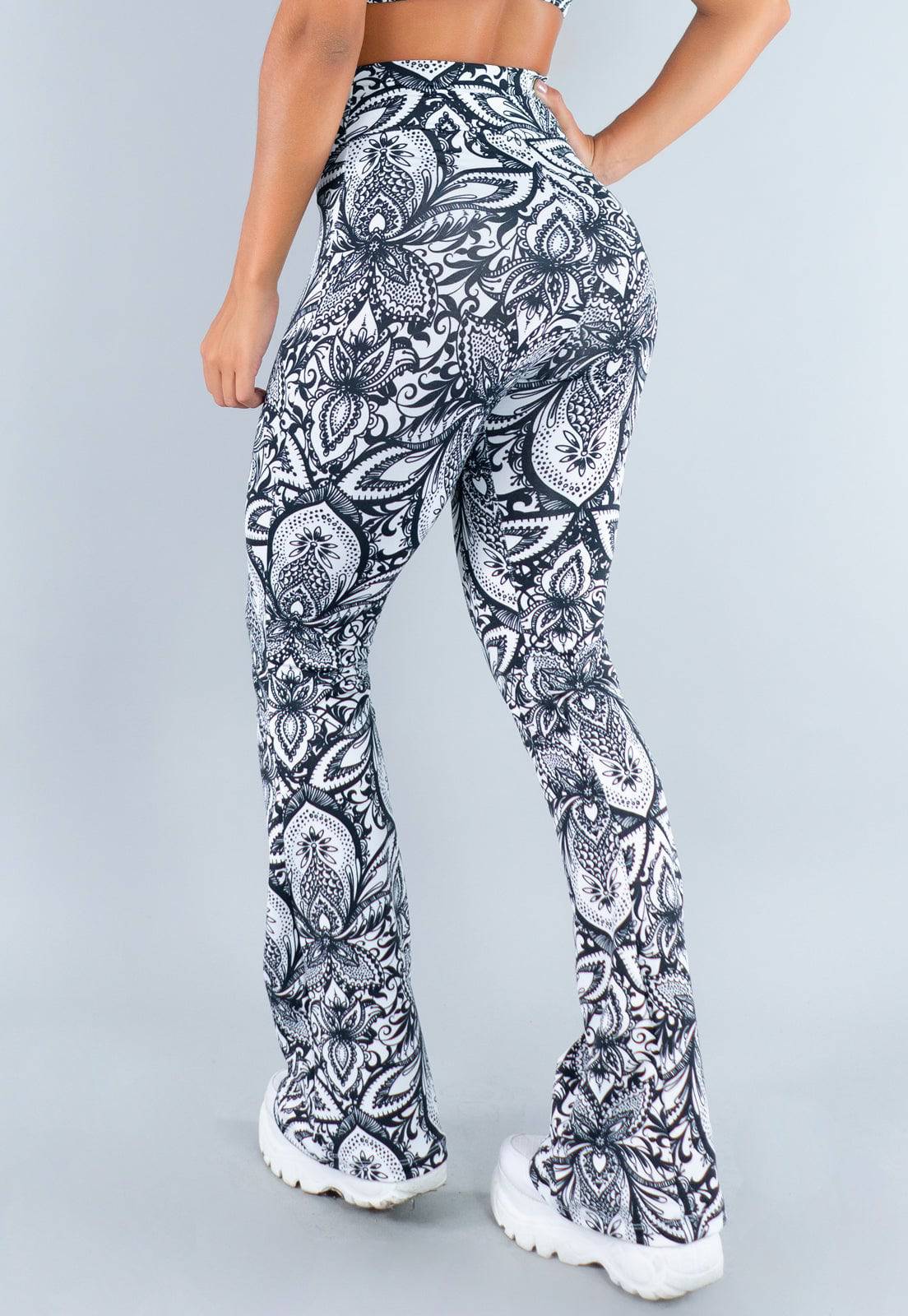 Calça Flare Pantalona Cintura Alta Mandala - MVB MODAS