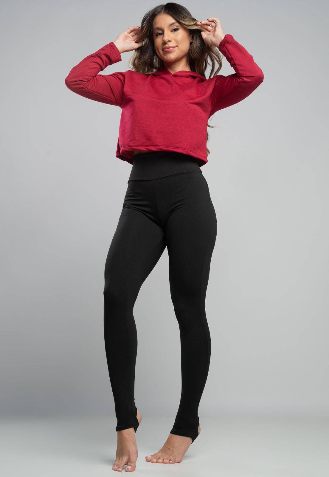 Calça Legging Pezinho Peluciada Preto - MVB MODAS