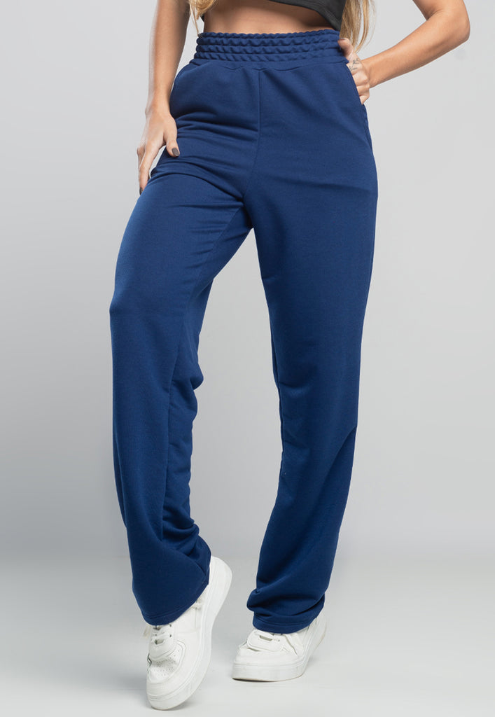 Calça Pantalona Wide Leg Azul - MVB MODAS