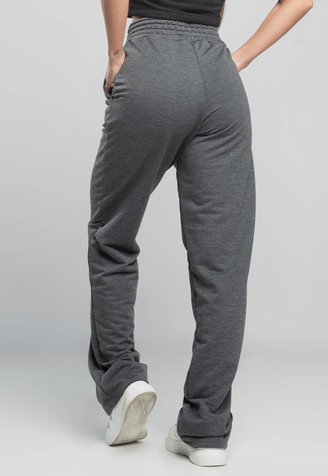 Calça Pantalona Wide Leg Cinza - MVB MODAS