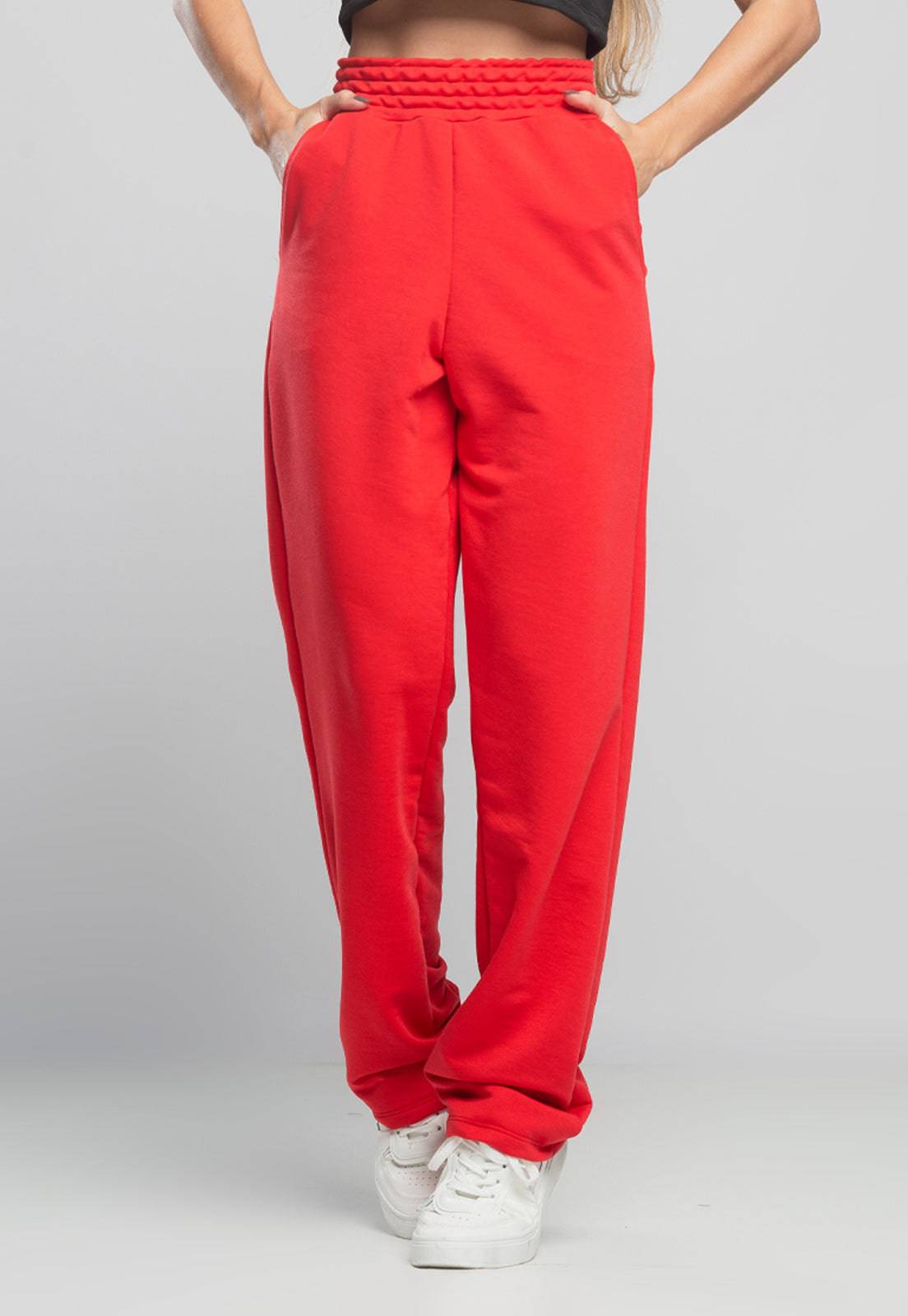 Calça Pantalona Wide Leg Vermelho - MVB MODAS