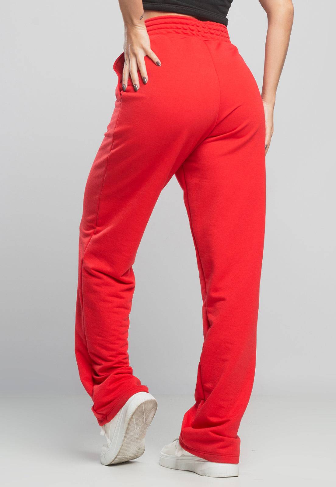 Calça Pantalona Wide Leg Vermelho - MVB MODAS