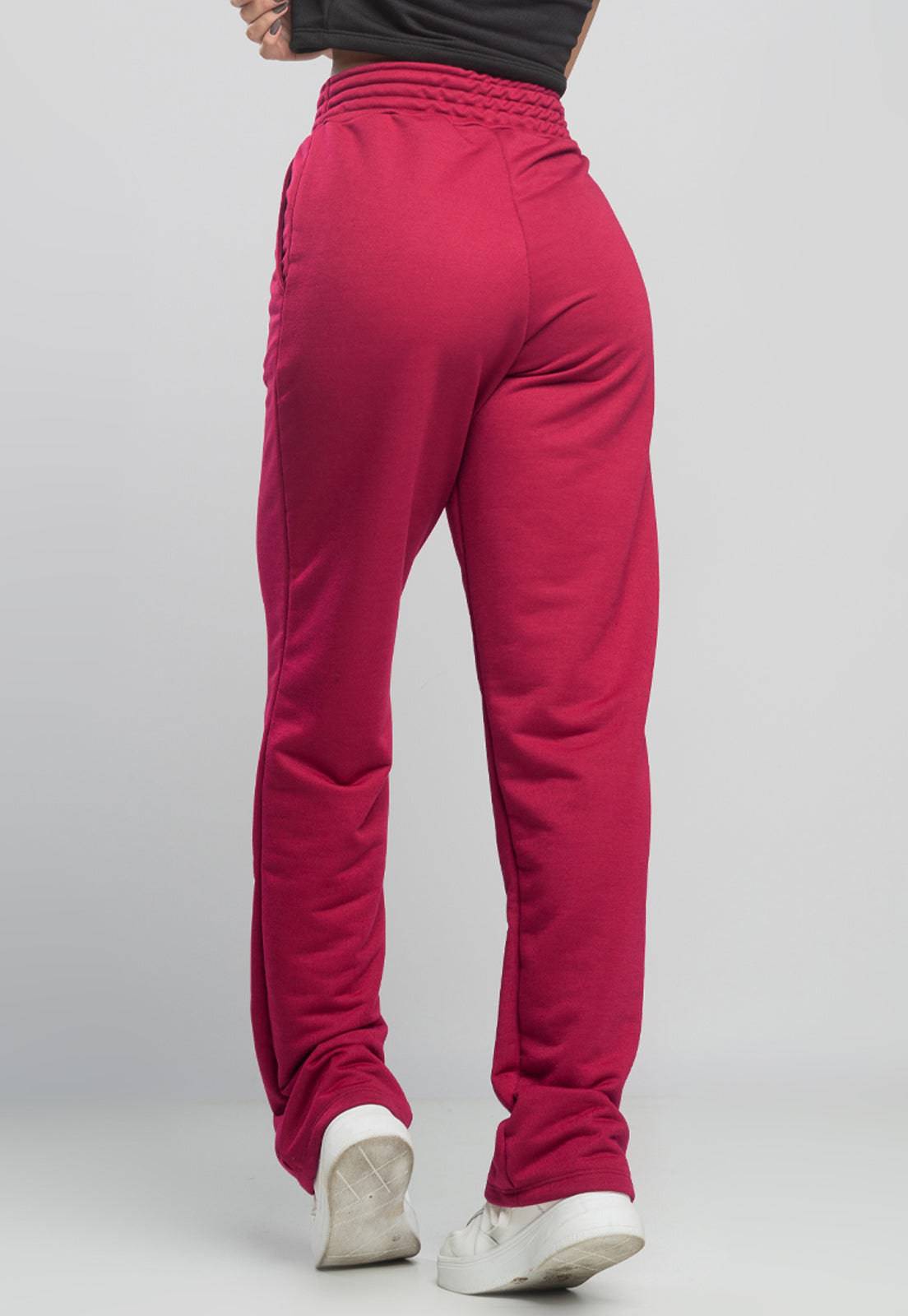 Calça Pantalona Wide Leg Vinho - MVB MODAS