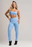 Calça Legging Recortes Cintura Alta Feminina Jacquard Lilás - MVB MODAS