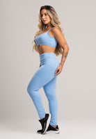 Calça Legging Recortes Cintura Alta Feminina Jacquard Lilás - MVB MODAS