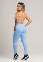 Calça Legging Recortes Cintura Alta Feminina Jacquard Lilás - MVB MODAS