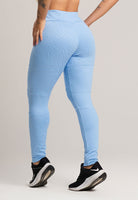 Calça Legging Recortes Cintura Alta Feminina Jacquard Lilás - MVB MODAS