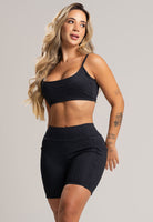 Short Bolsos Cintura Alta Feminina Jacquard Lilás - MVB MODAS