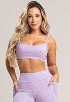 Top Alcinha Costas Nua Jacquard Lilás - MVB MODAS