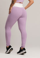 Calça Legging Cós Off White Cintura Alta Feminina Poliamida Preto - MVB MODAS