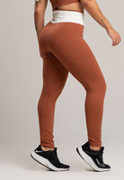 Calça Legging Cós Off White Cintura Alta Feminina Poliamida Preto - MVB MODAS