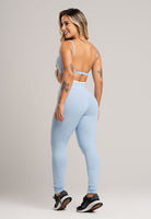 Calça Legging Cós de Vira Cintura Alta Feminina Poliamida Pistache - MVB MODAS