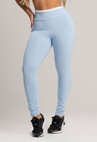 Calça Legging Cós de Vira Cintura Alta Feminina Poliamida Pistache - MVB MODAS