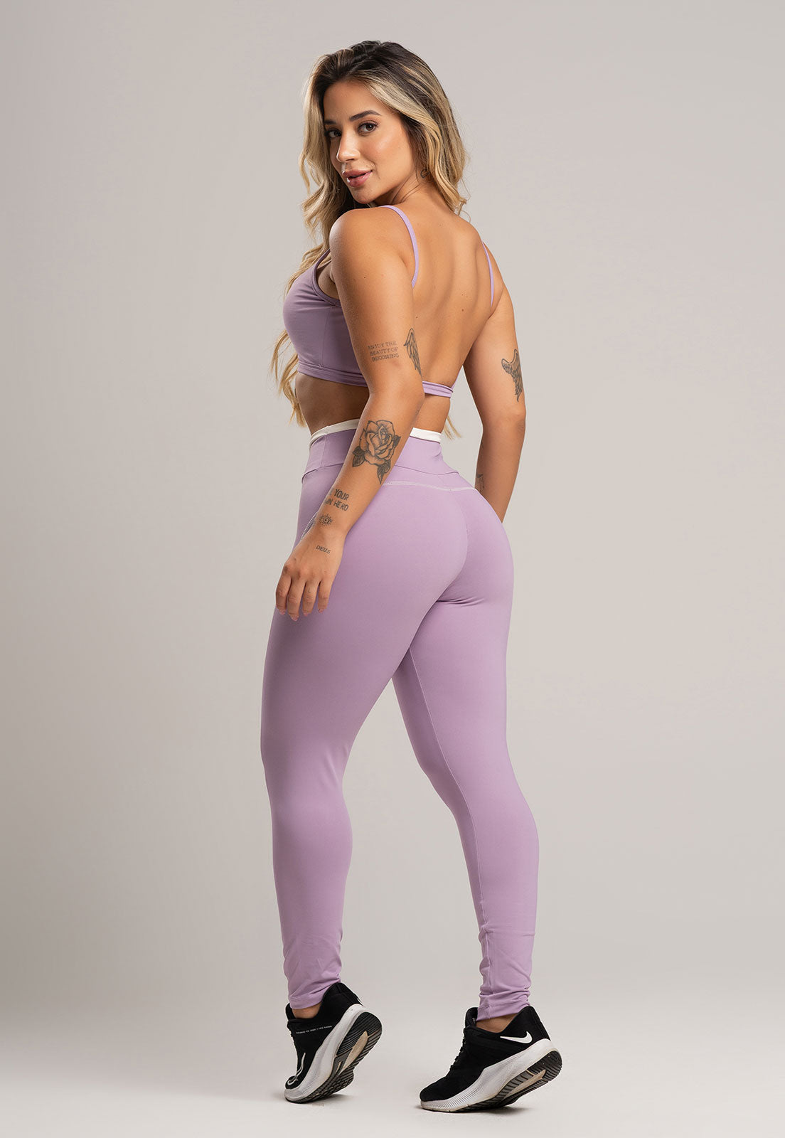 Calça Legging Cós de Vira Cintura Alta Feminina Poliamida Pistache - MVB MODAS