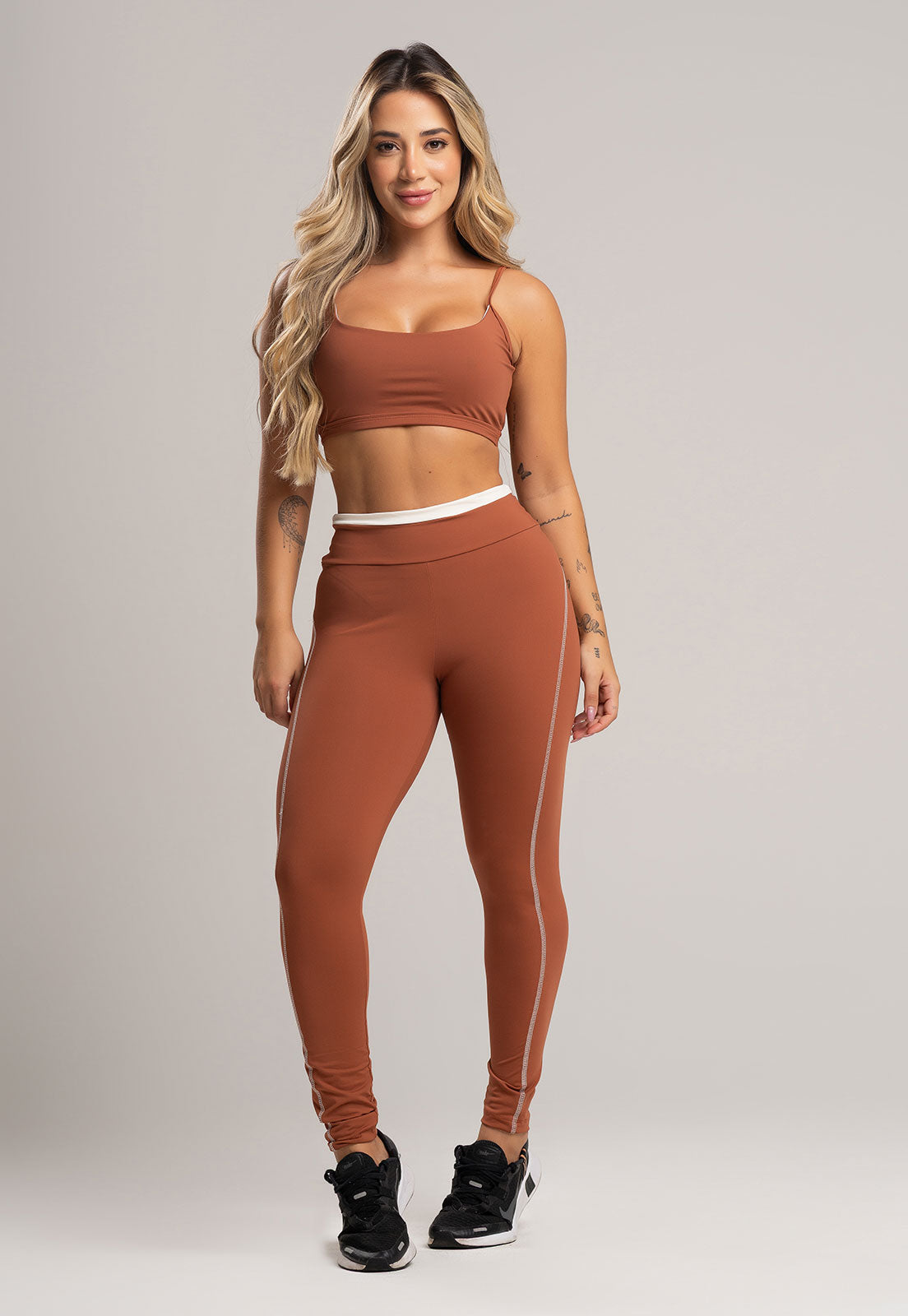 Calça Legging Cós de Vira Cintura Alta Feminina Poliamida Pistache - MVB MODAS