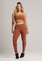 Calça Legging Cós de Vira Cintura Alta Feminina Poliamida Pistache - MVB MODAS