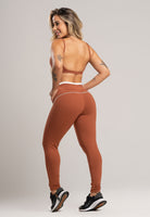 Calça Legging Cós de Vira Cintura Alta Feminina Poliamida Pistache - MVB MODAS