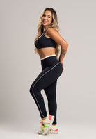 Calça Legging Cós de Vira Cintura Alta Feminina Poliamida Pistache - MVB MODAS