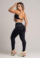 Calça Legging Cós de Vira Cintura Alta Feminina Poliamida Pistache - MVB MODAS